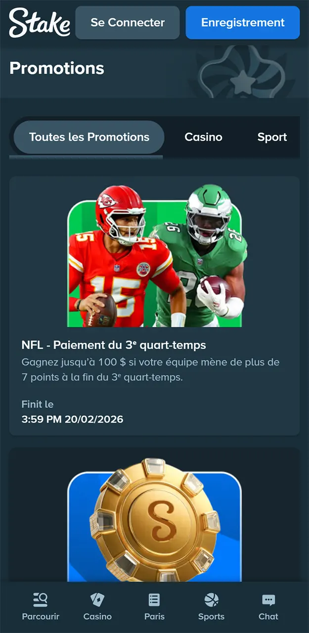 Connectez-vous à votre compte et découvrez tous les bonus disponibles sur Stake.