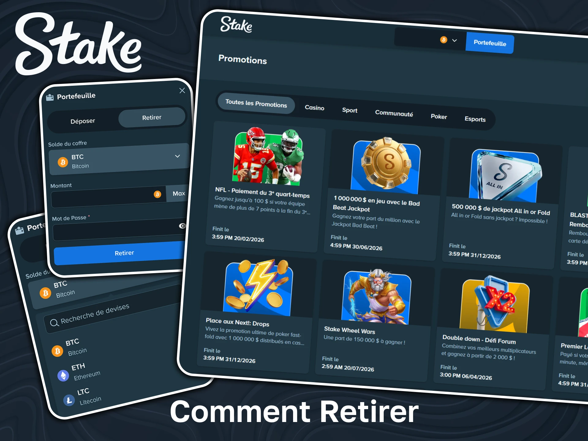 Découvrez les moyens de retirer vos fonds bonus sur Stake.
