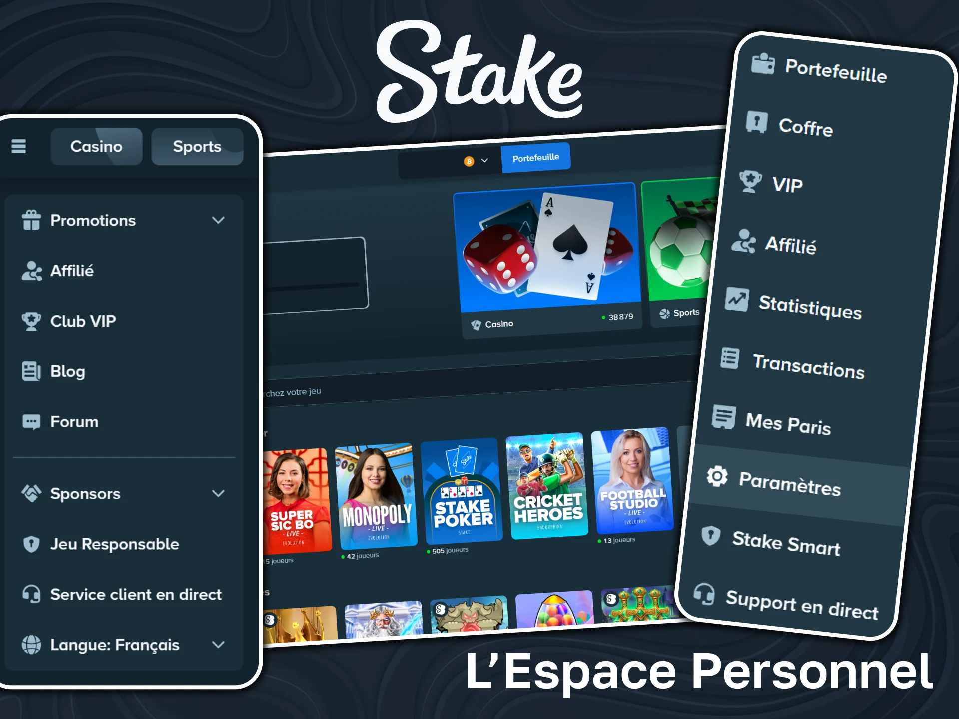 Consultez votre compte Stake après votre inscription.
